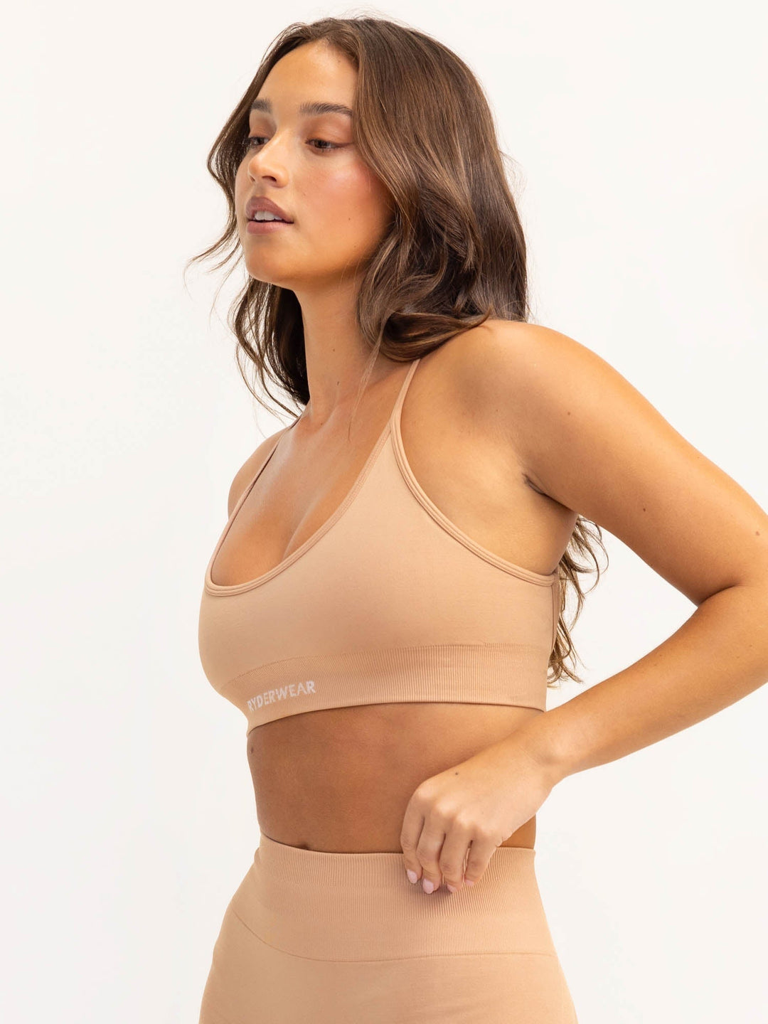 Lift 2.0 Seamless Sports Bra - Tan Clothing Ryderwear 