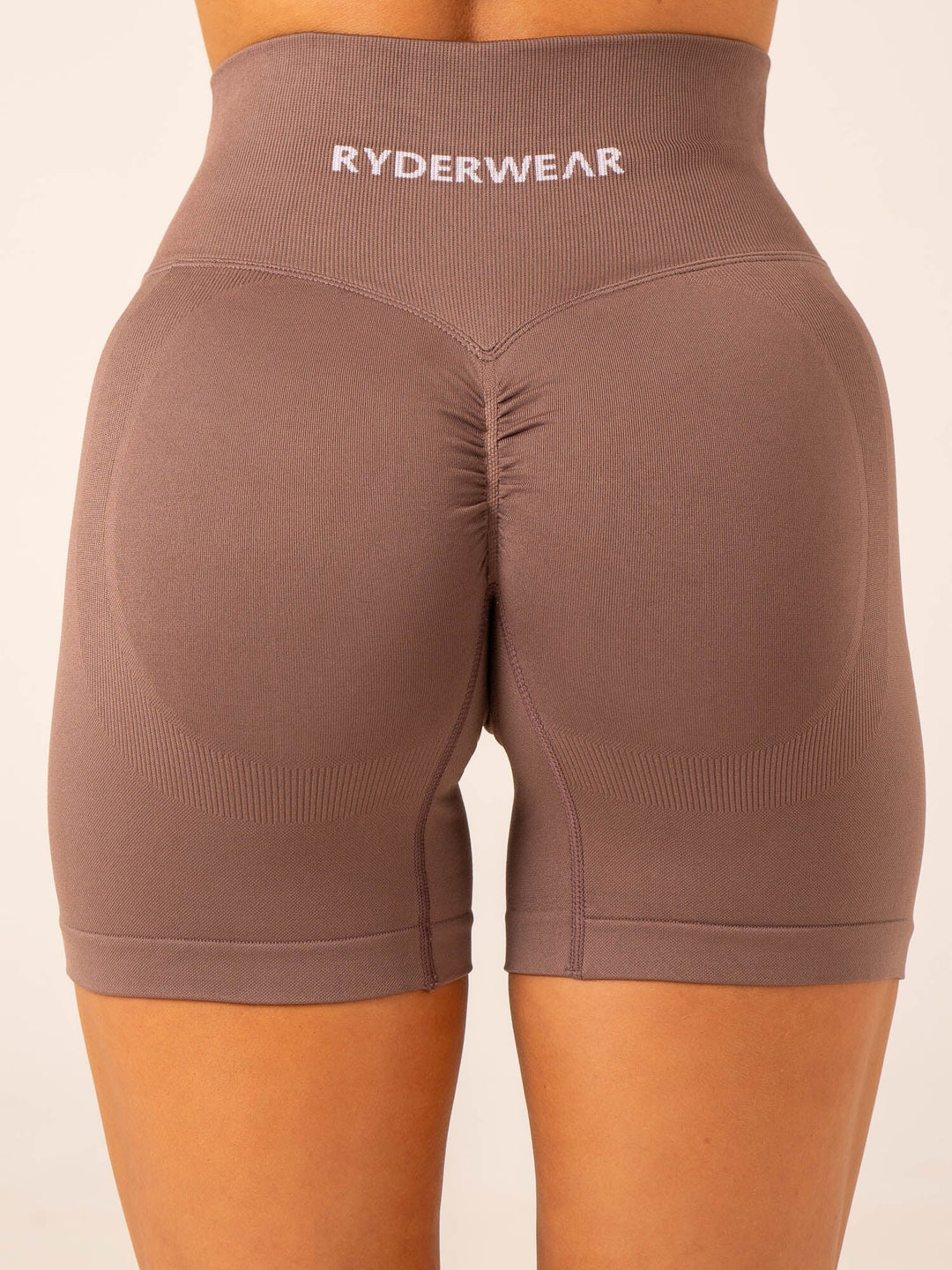 Lift BBL Scrunch Seamless Shorts - Deep Taupe Clothing Ryderwear 