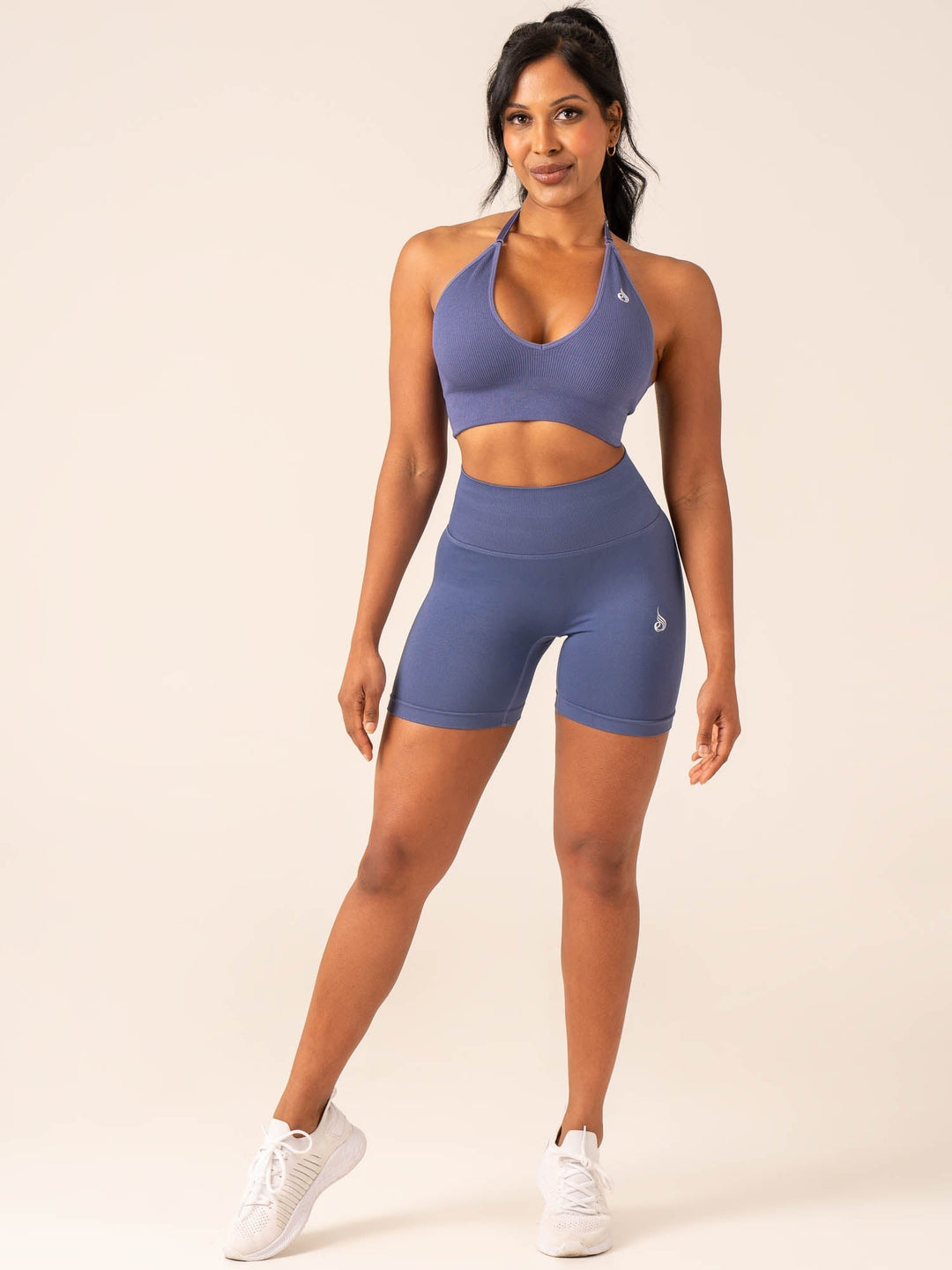 Lift BBL Scrunch Seamless Shorts - Denim Blue Clothing Ryderwear 