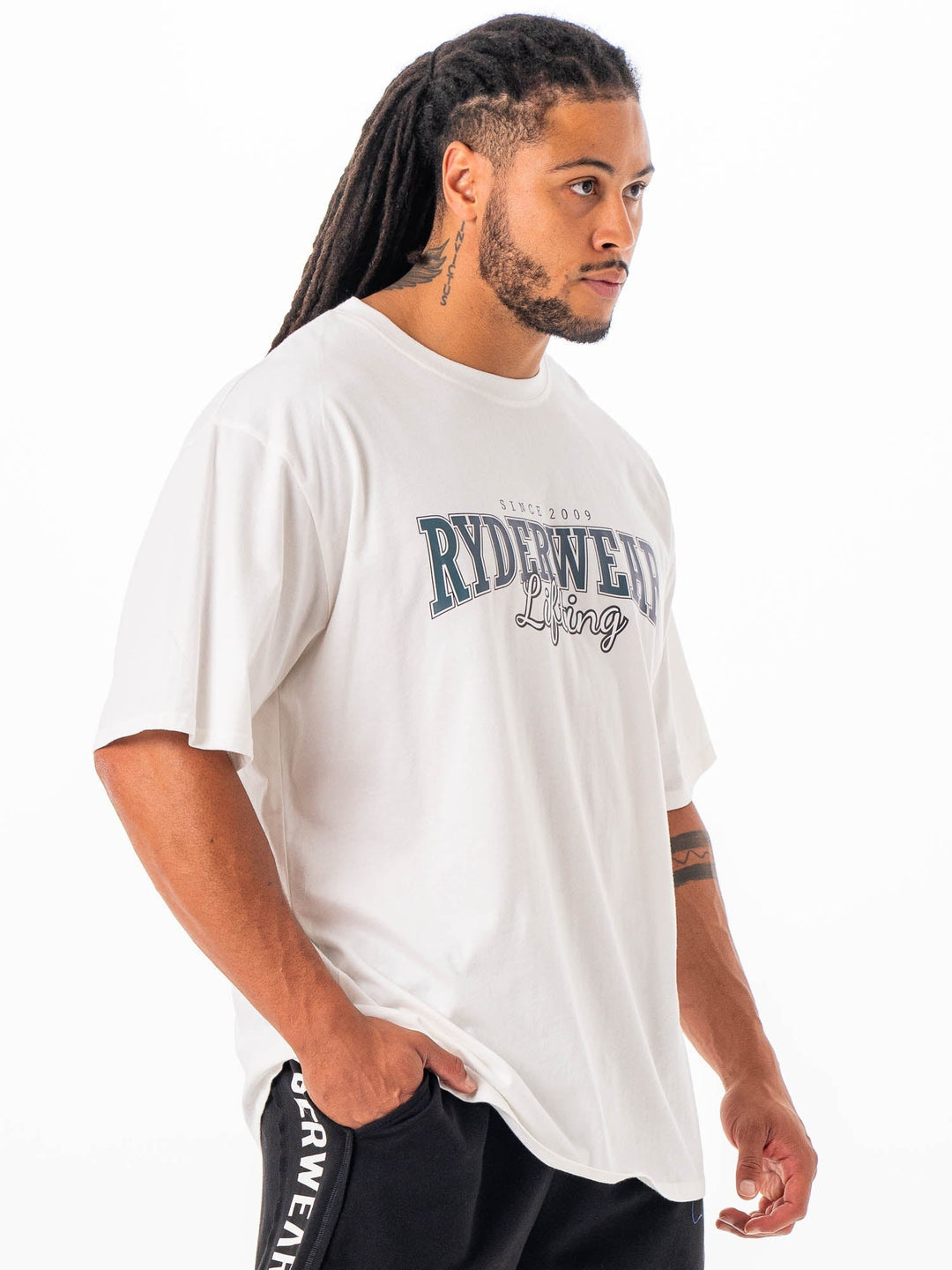 Lifting Oversized Tshirt - White Clothing Ryderwear 