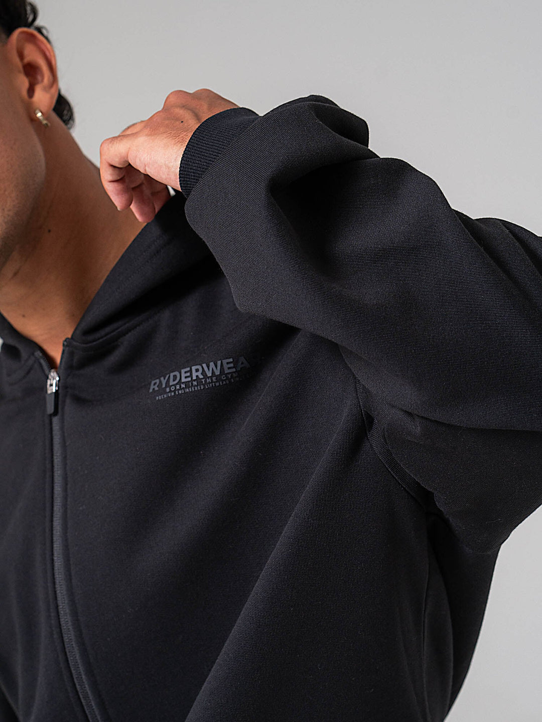 Mens Track Jacket - Black Clothing Ryderwear 