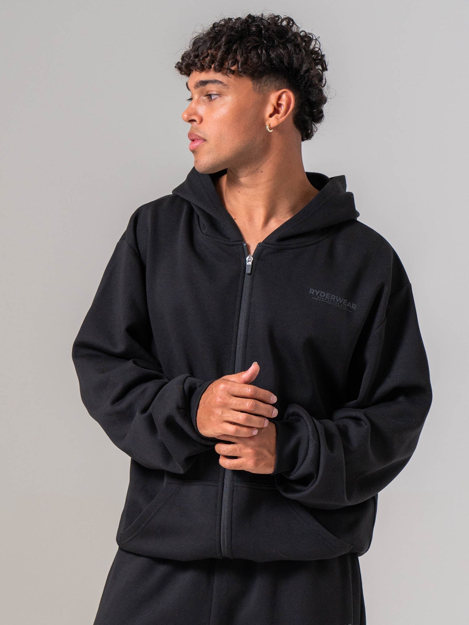 Mens Track Jacket - Black - Ryderwear
