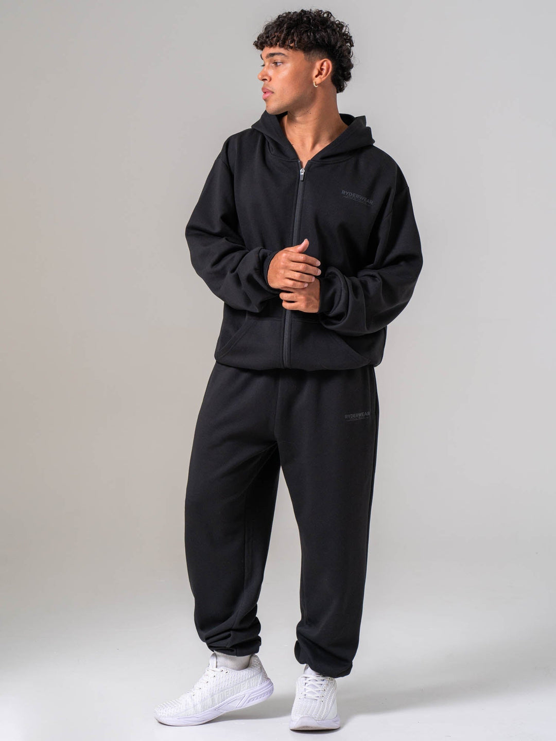 Mens Track Jacket - Black Clothing Ryderwear 
