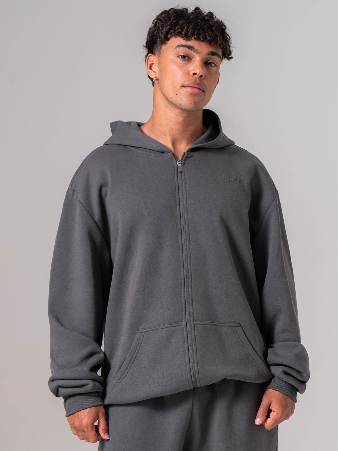 Mens Track Jacket - Charcoal Clothing Ryderwear 