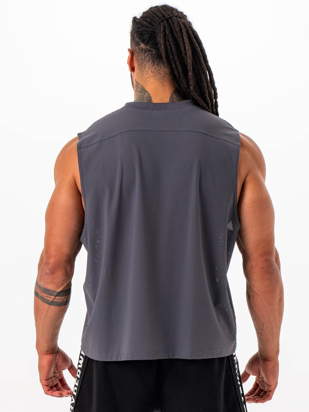 Mesh Flex Muscle Tank - Charcoal Clothing Ryderwear 