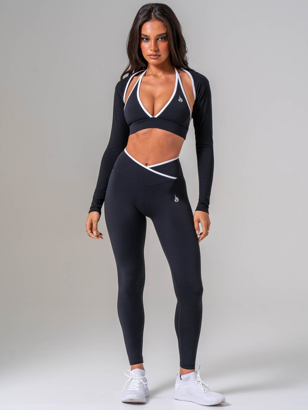 NKD Contrast Bolero - Black/white Clothing Ryderwear 