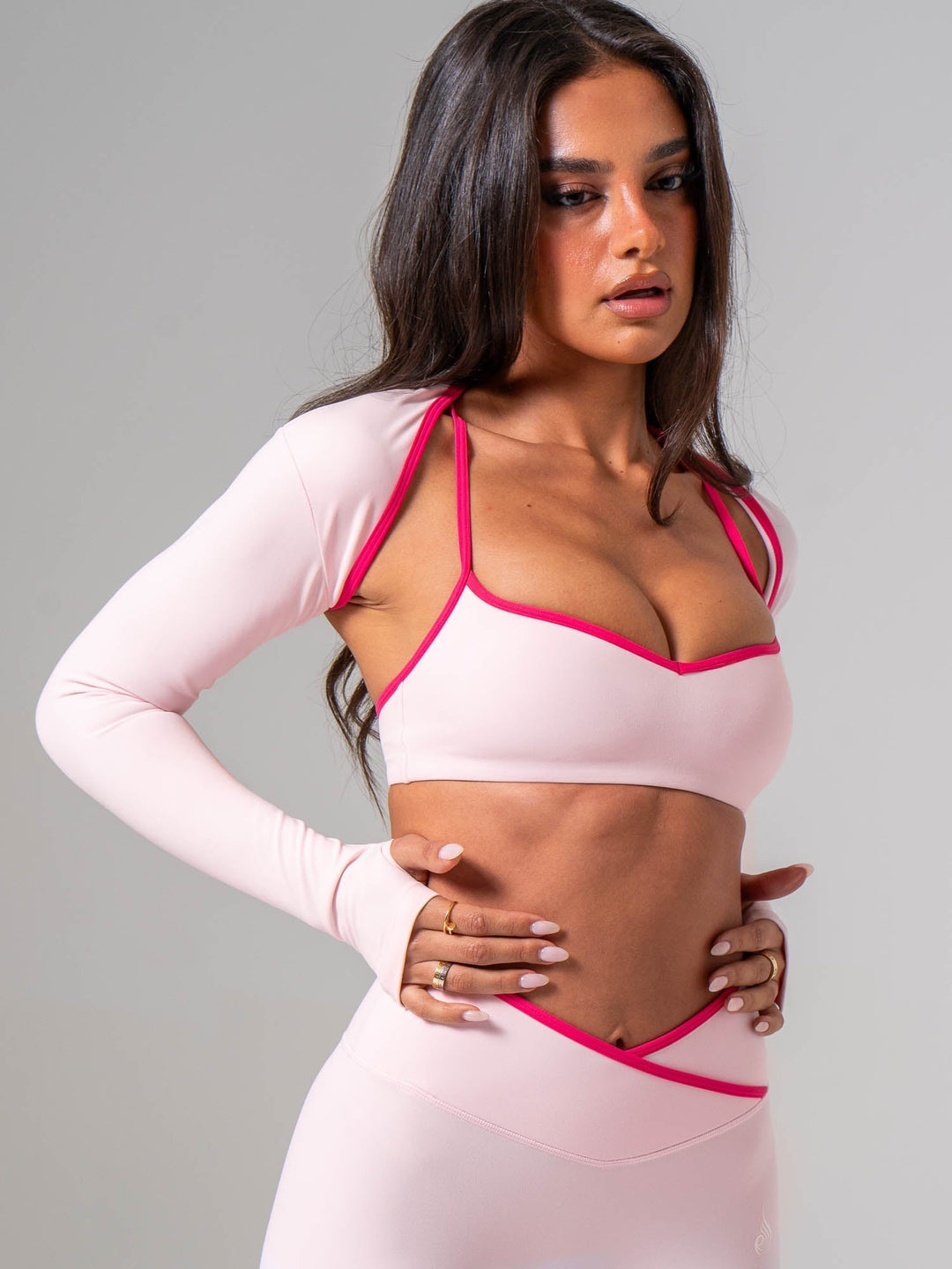 NKD Contrast Bolero - Pink On Pink Clothing Ryderwear 