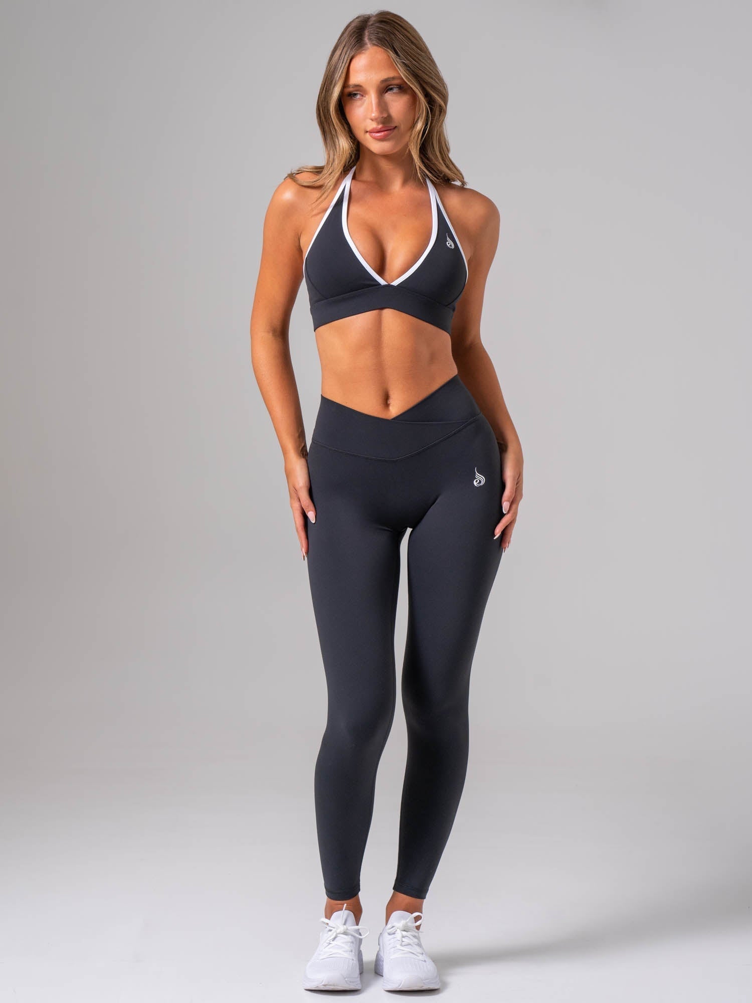 NKD Contrast Halter Bra - Midnight Black - Ryderwear