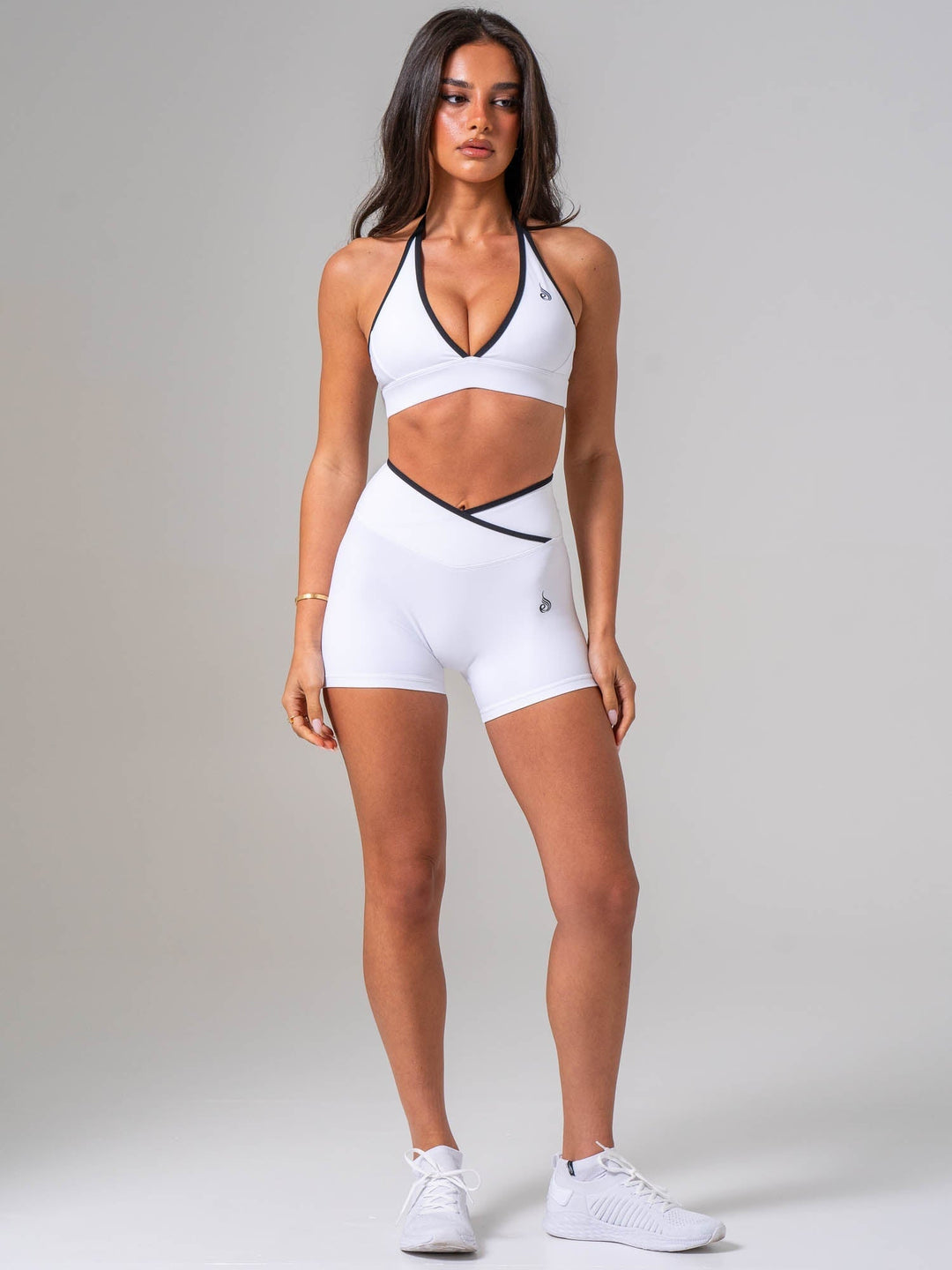 NKD Contrast Halter Bra - White/black Clothing Ryderwear 