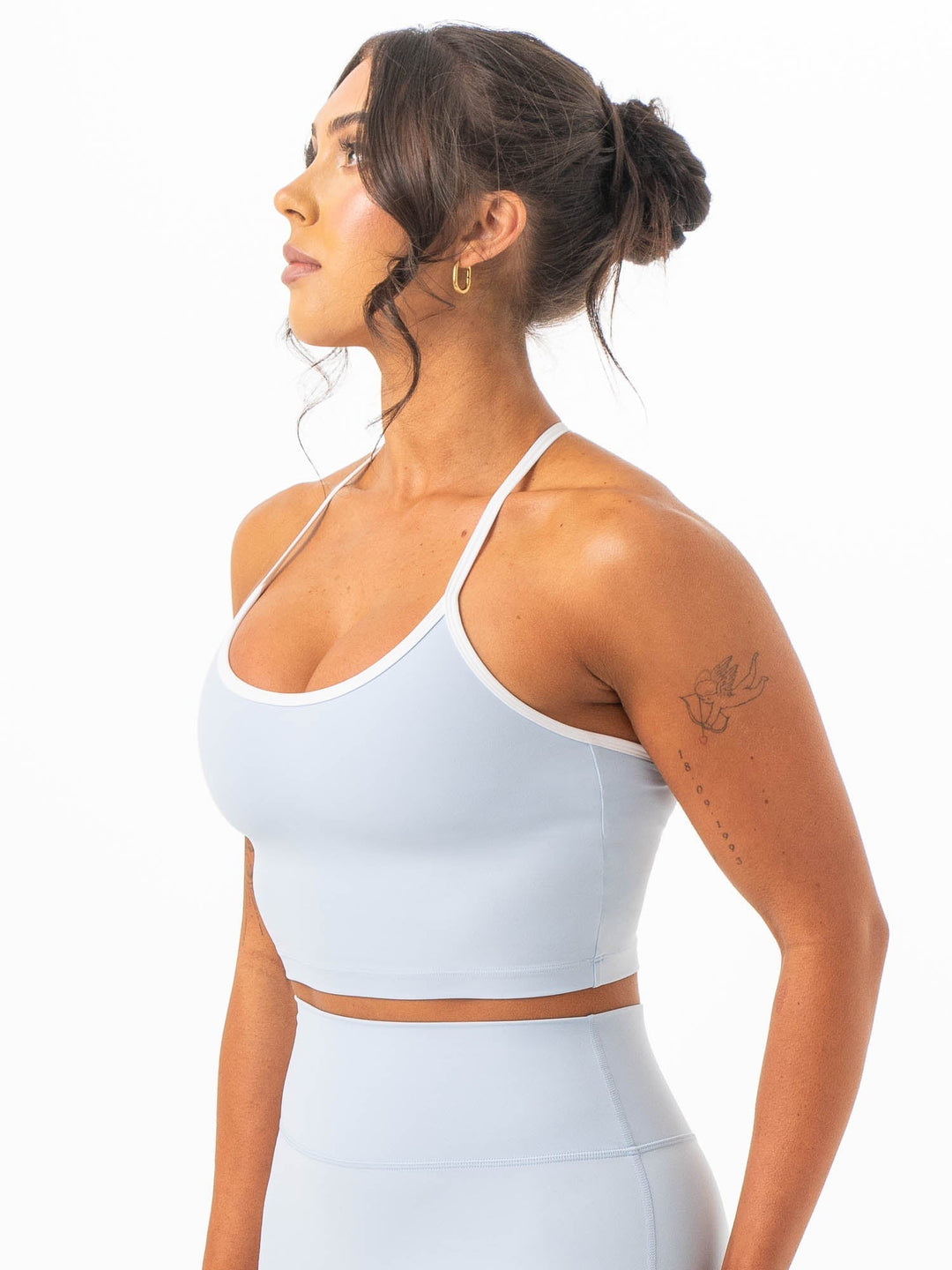 NKD Contrast Shelf Bra Tank - Sky Blue Clothing Ryderwear 
