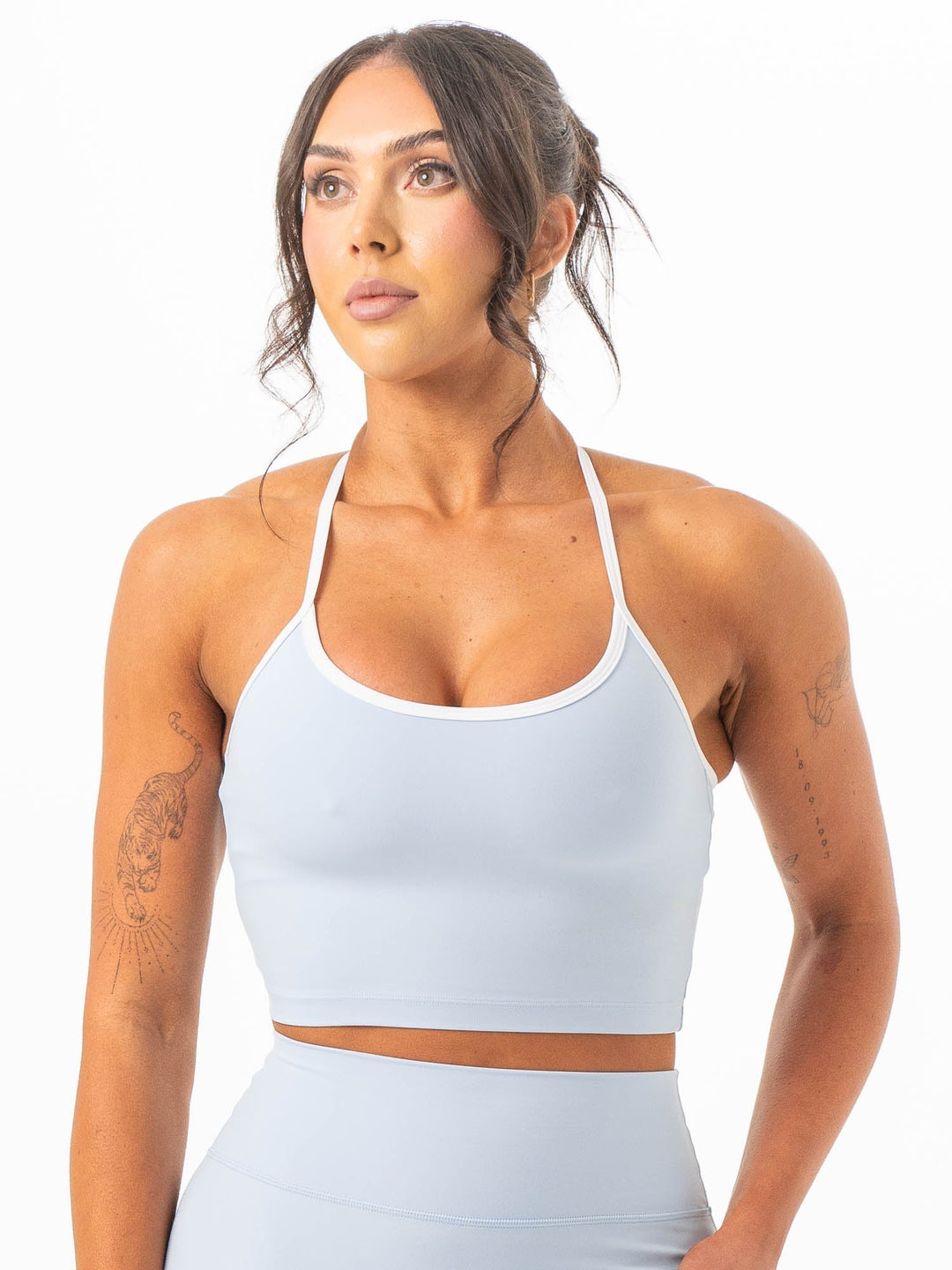 NKD Contrast Shelf Bra Tank - Sky Blue Clothing Ryderwear 