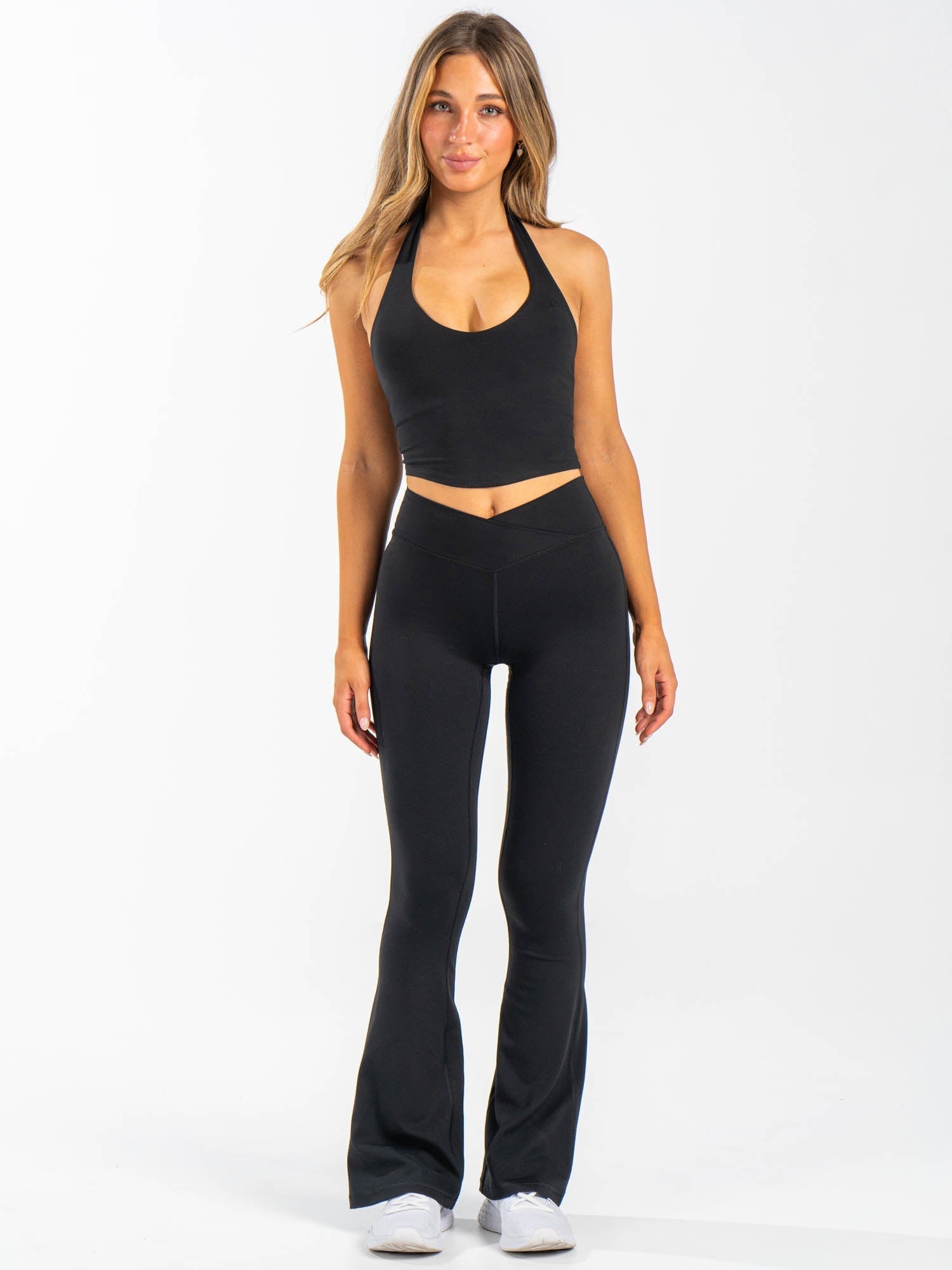 NKD Halter Shelf Tank - Black - Ryderwear