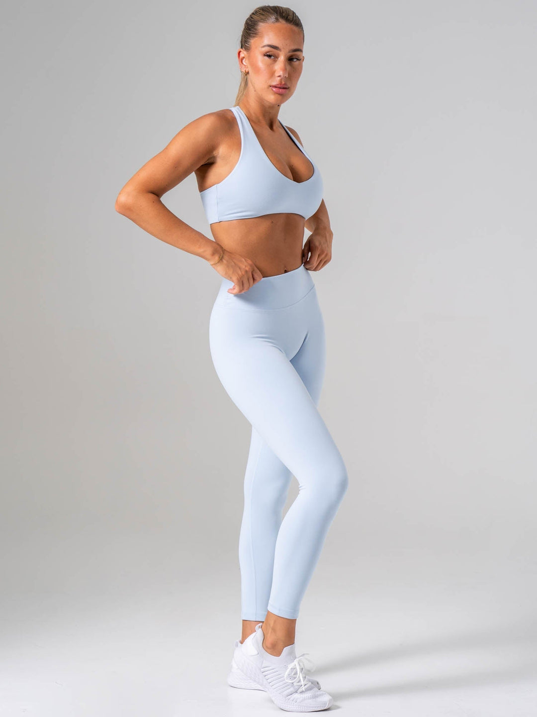 NKD Luxe Leggings - Sky Blue Clothing Ryderwear 