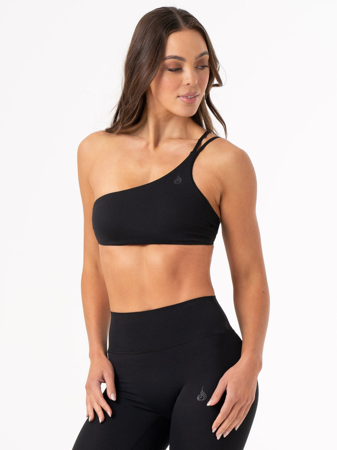 NKD One Shoulder Sports Bra Black Ryderwear