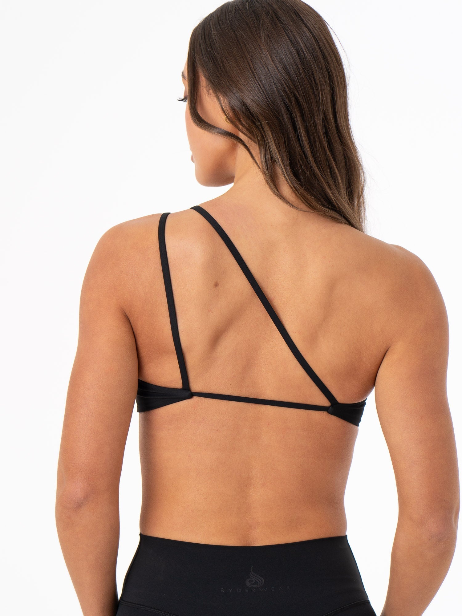 NKD One Shoulder Sports Bra - Black - Ryderwear