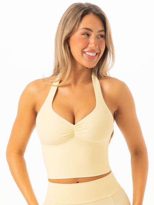 NKD Scrunch Halter Tank Limoncello