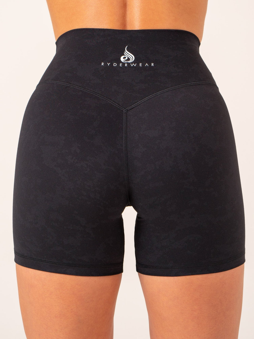 NKD Stonewash High Waisted Shorts - Black Stonewash Clothing Ryderwear 