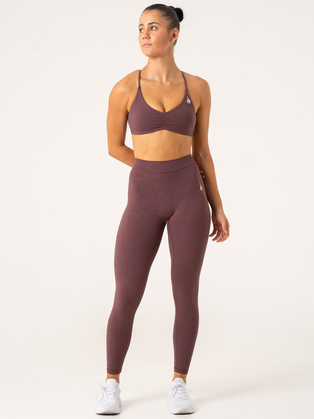 NKD Stonewash Sports Bra - Chocolate Stonewash Clothing Ryderwear 