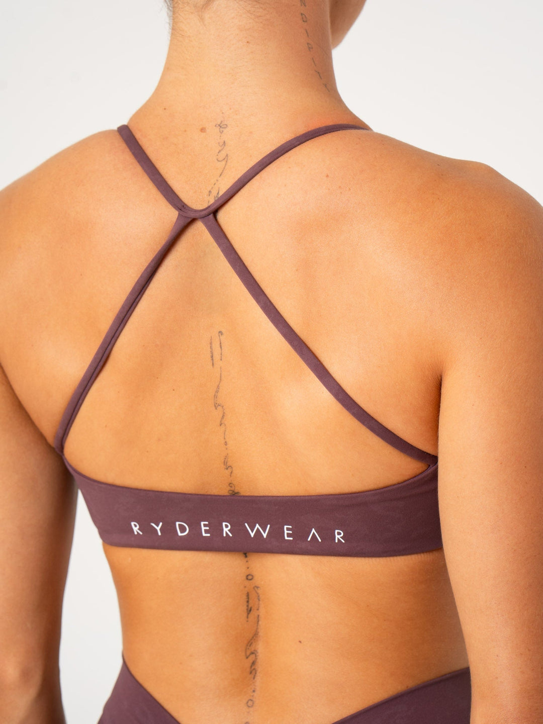 NKD Stonewash Sports Bra - Chocolate Stonewash Clothing Ryderwear 