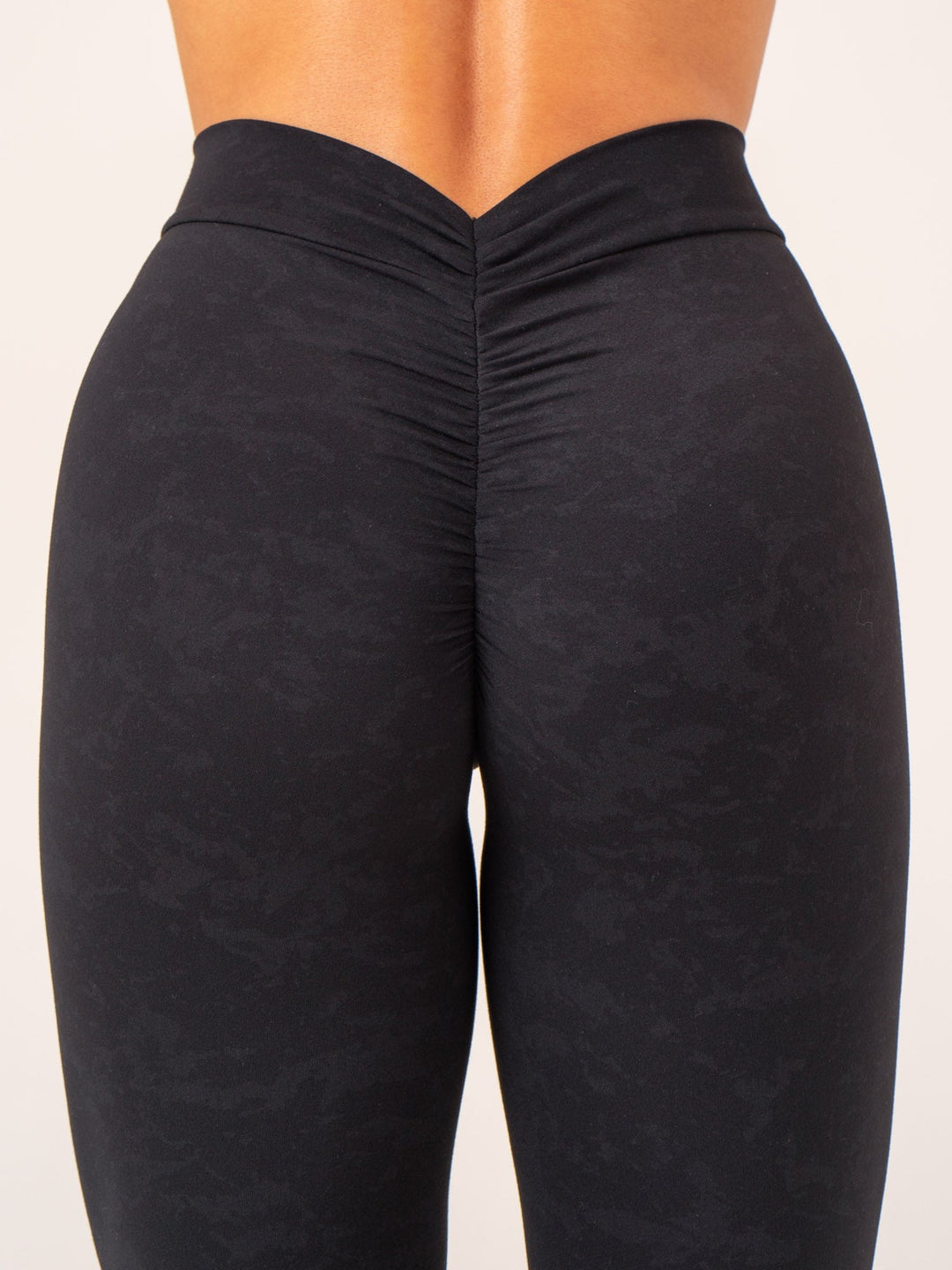 NKD Stonewash V Scrunch Leggings - Black Stonewash Clothing Ryderwear 