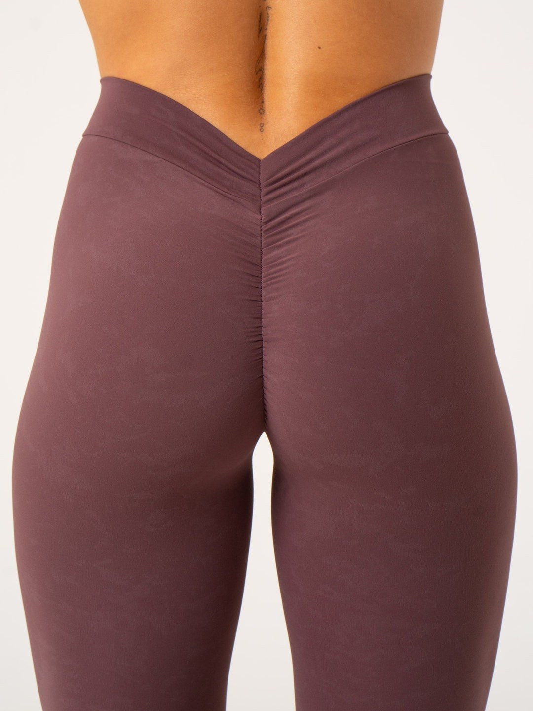 NKD Stonewash V Scrunch Leggings - Chocolate Stonewash Clothing Ryderwear 