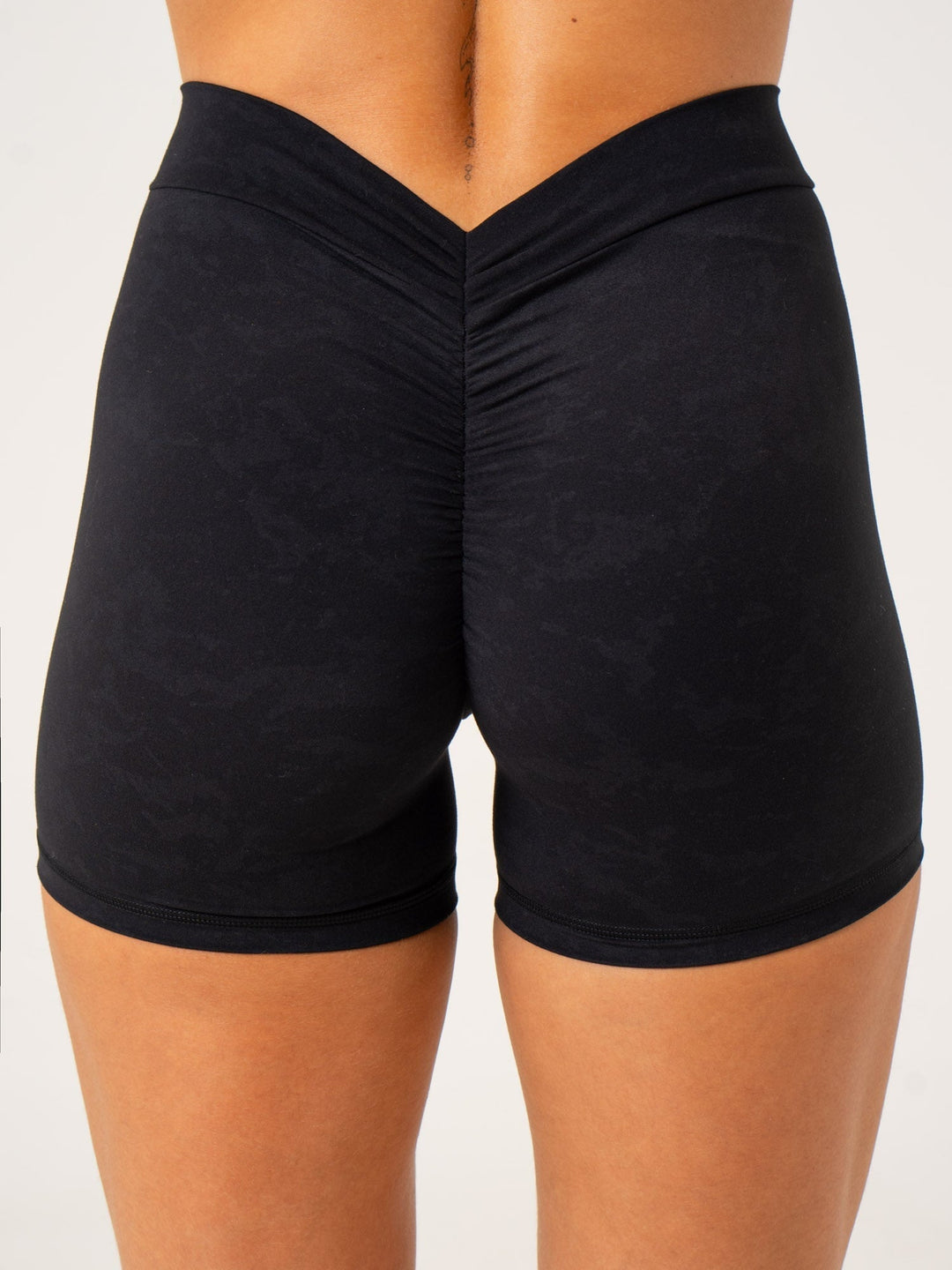 NKD Stonewash V Scrunch Shorts - Black Stonewash Clothing Ryderwear 