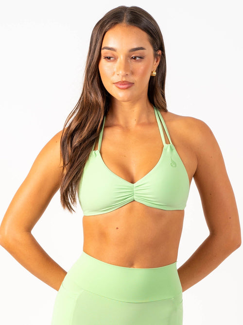 NKD Twin Strap Halter Bra Green Glow