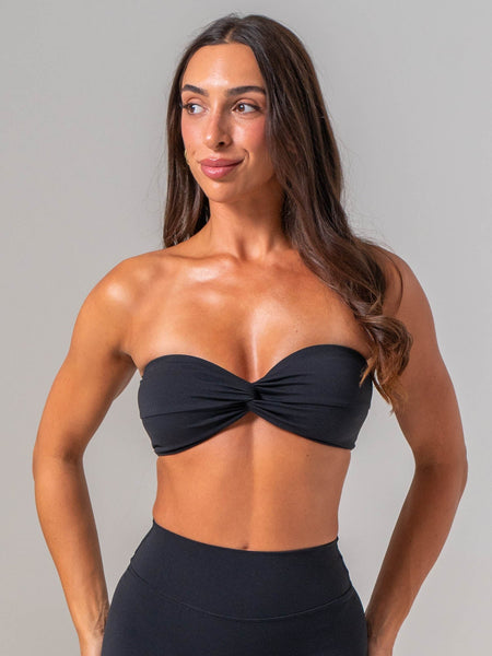 NKD Twist Front Bandeau - Black - Ryderwear