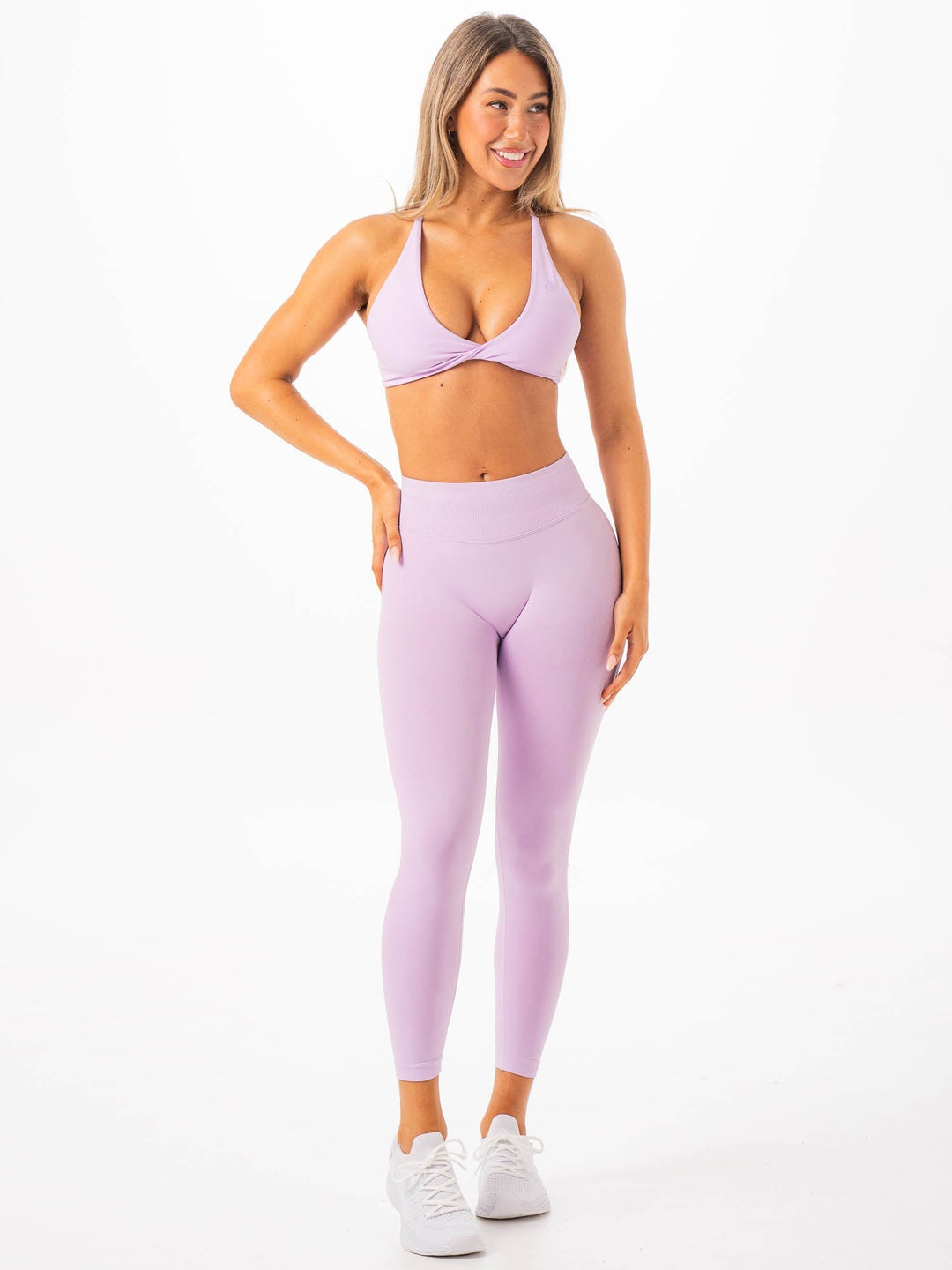 NKD Twist Sports Bra - Lavender Clothing Ryderwear 