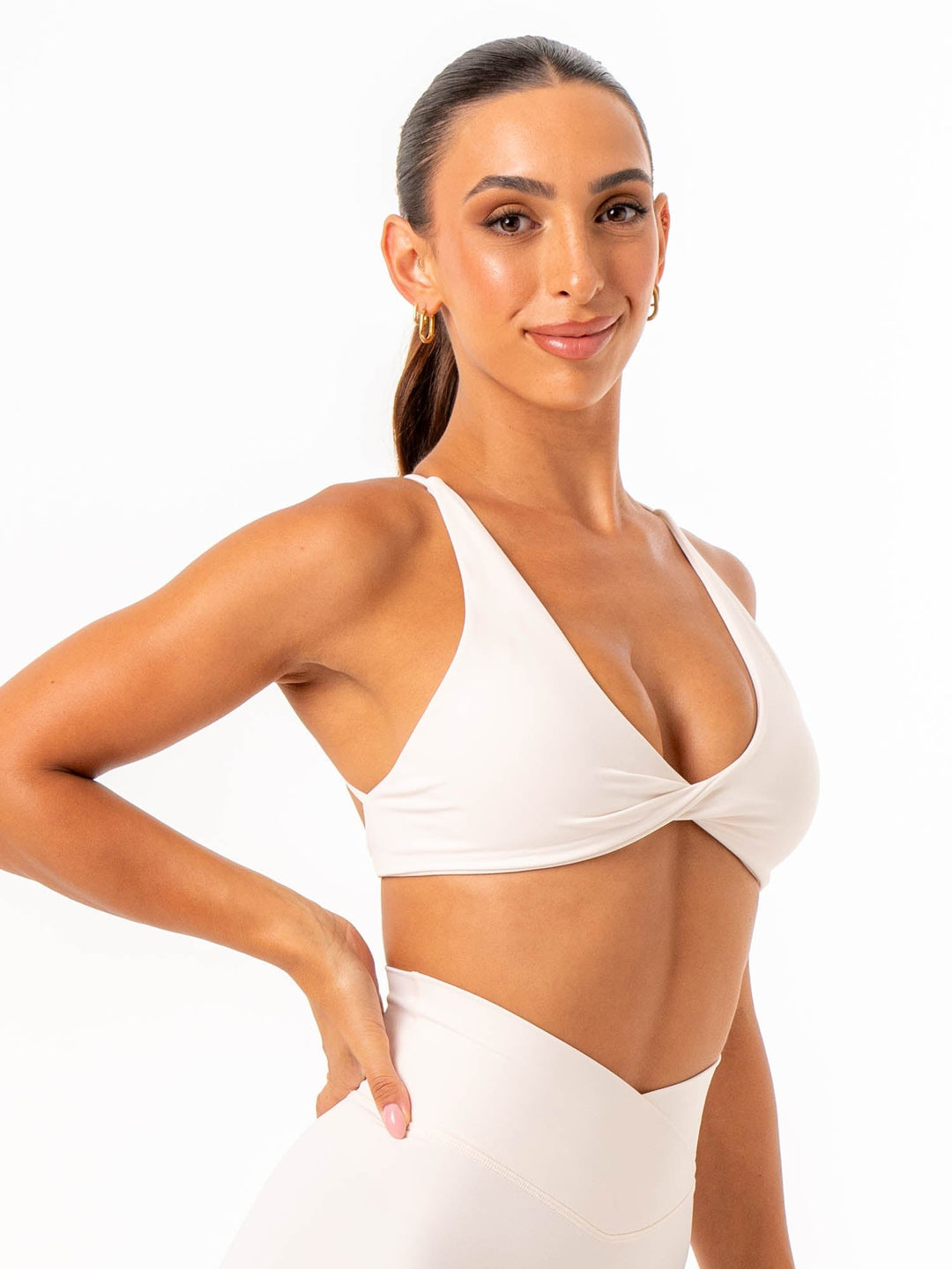 NKD Twist Sports Bra - Off White Clothing Ryderwear 