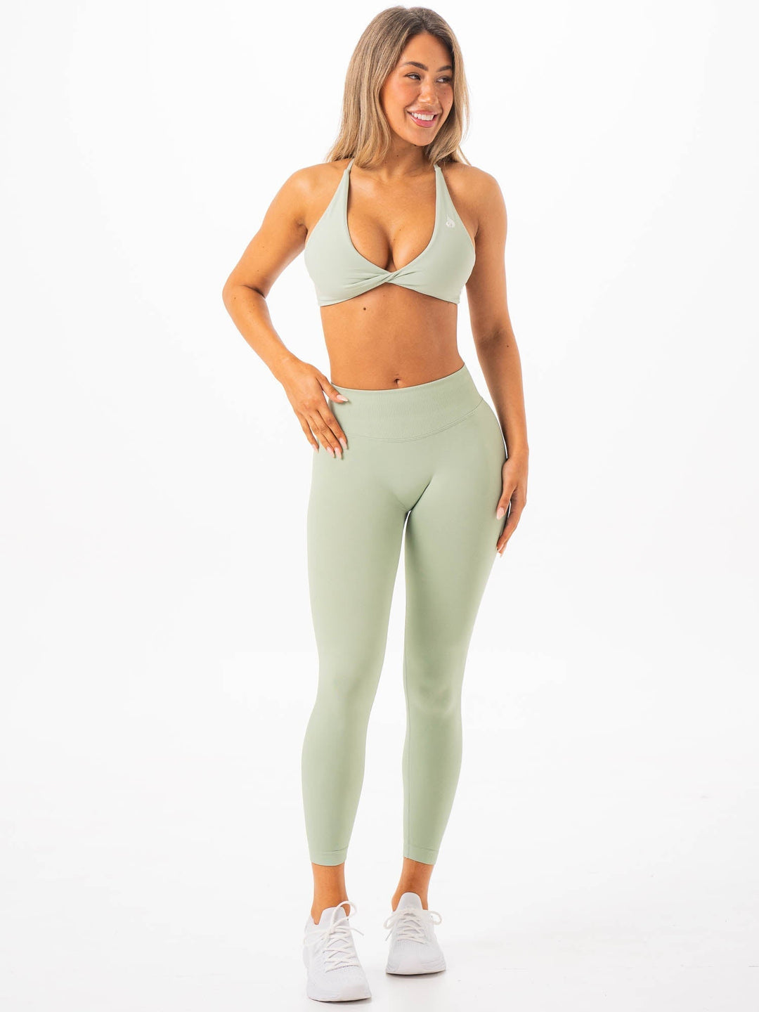 NKD Twist Sports Bra - Pistachio Clothing Ryderwear 