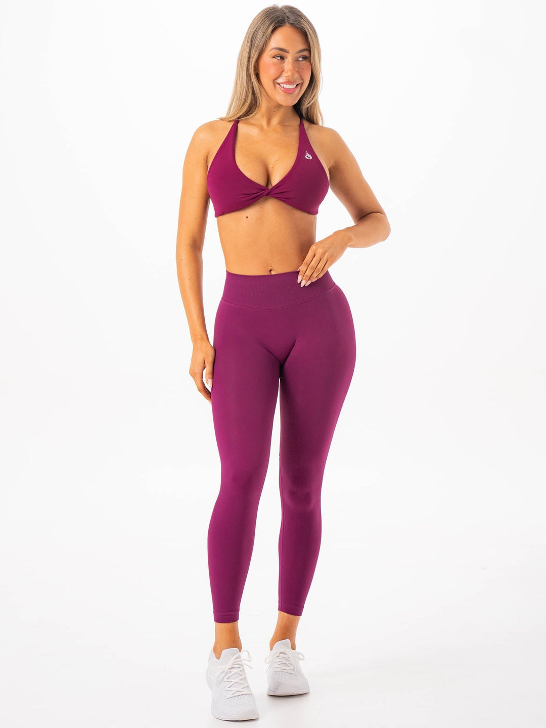 NKD Twist Sports Bra - Plum Clothing Ryderwear 
