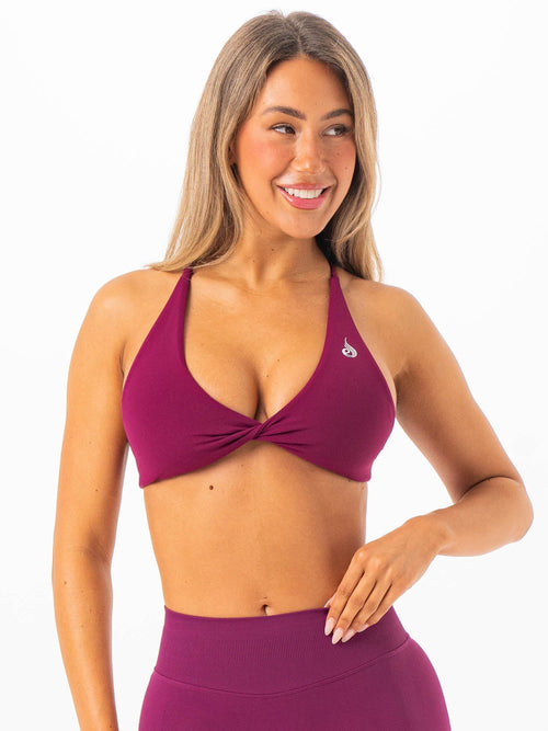 NKD Twist Sports Bra Plum