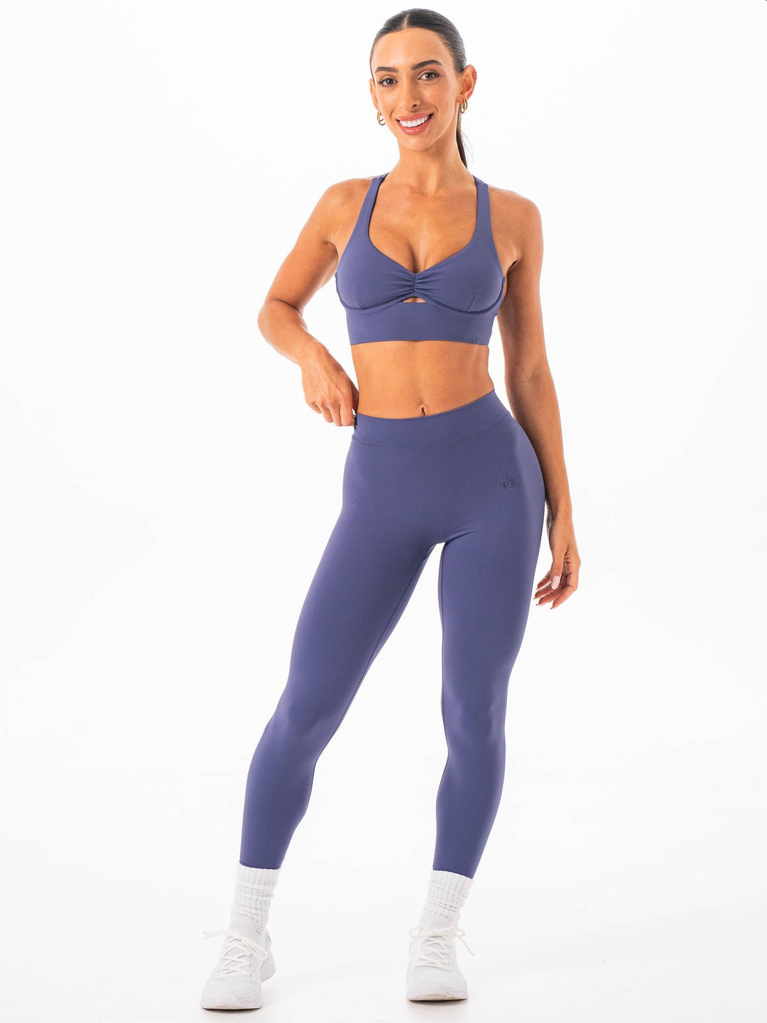NKD V Scrunch Leggings - Blue Steel Clothing Ryderwear 