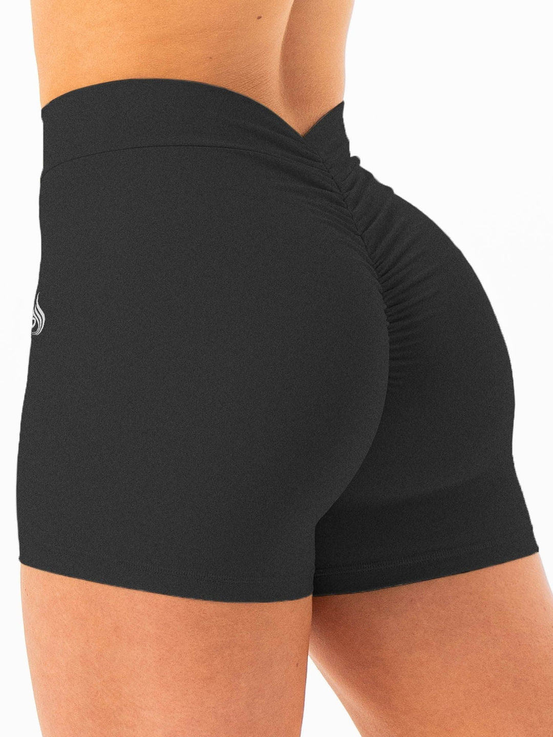 NKD V Scrunch Shorts - Faded Black Clothing Ryderwear 