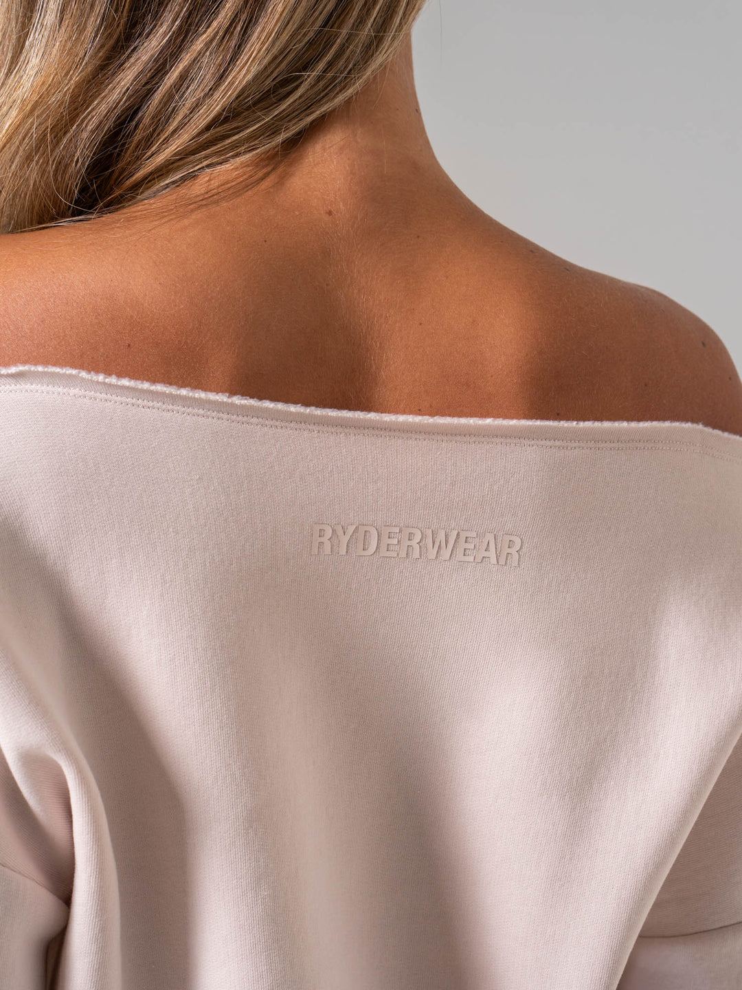 Off The Shoulder Sweater - Oatmeal Clothing Ryderwear 