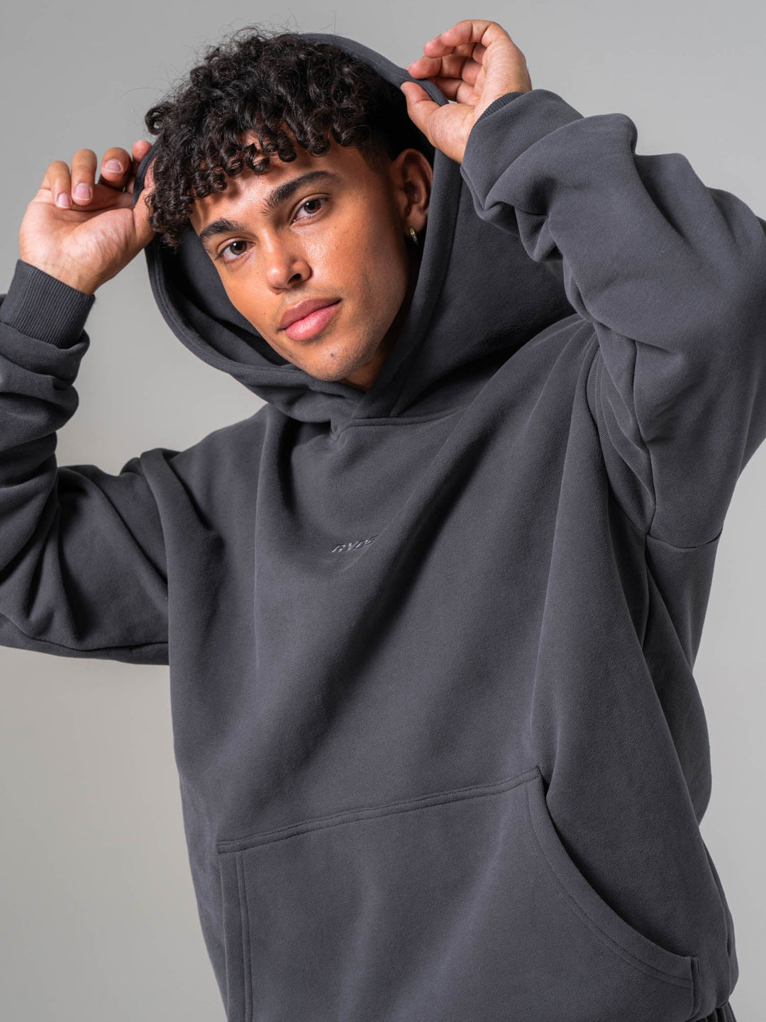 Plush Hoodie - Charcoal Clothing Ryderwear 