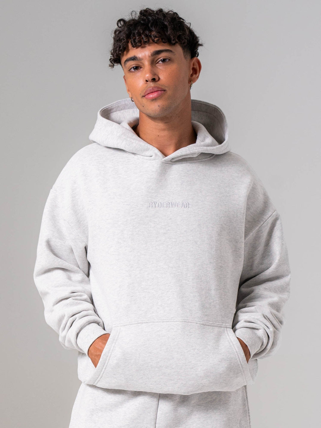 Plush Hoodie - Snow Marl Clothing Ryderwear 