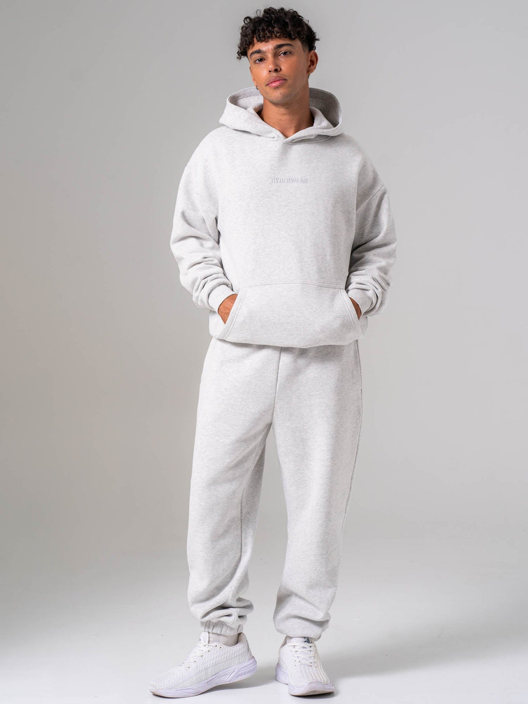 Plush Hoodie - Snow Marl Clothing Ryderwear 