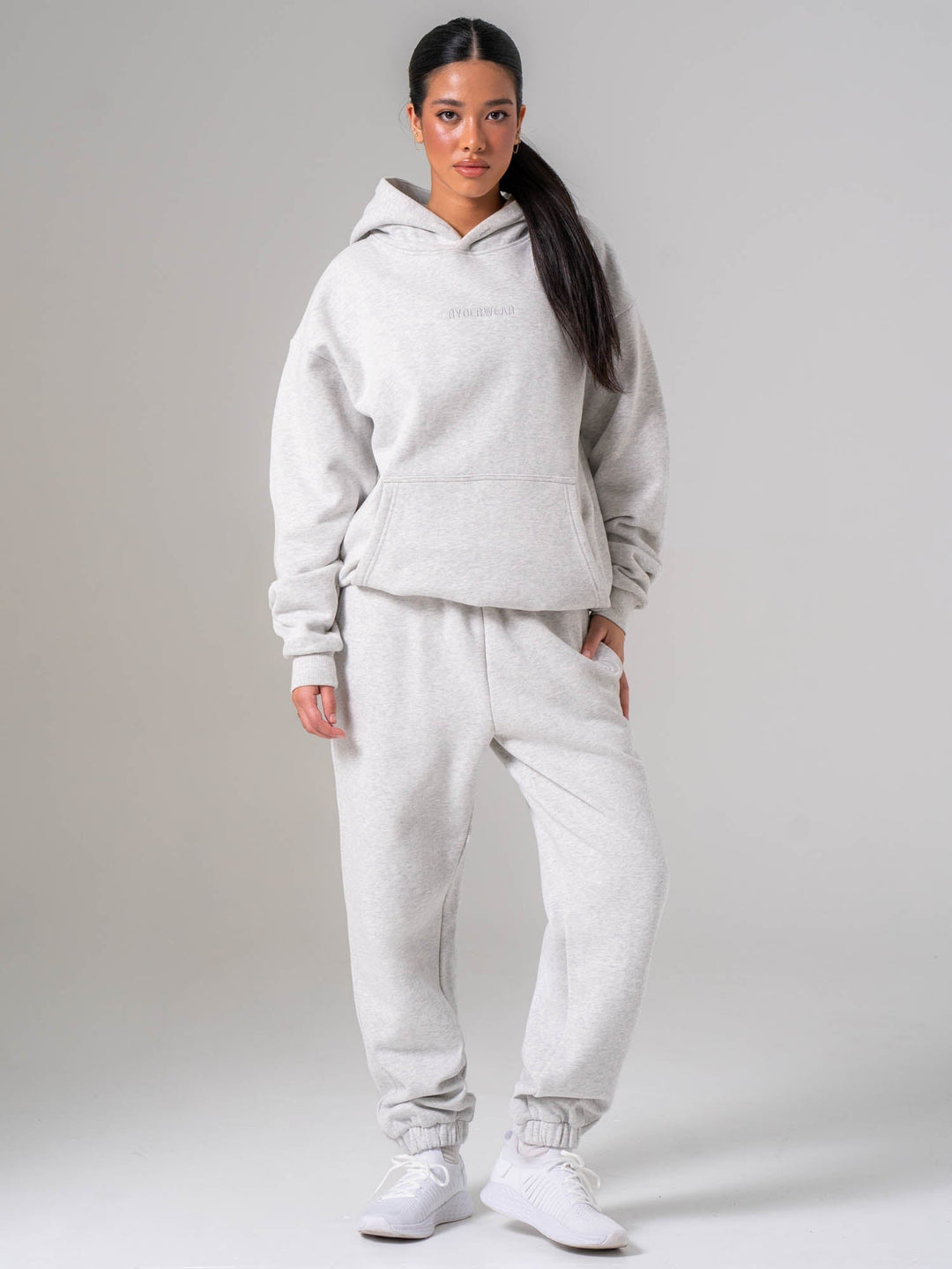 Plush Hoodie - Snow Marl Clothing Ryderwear 