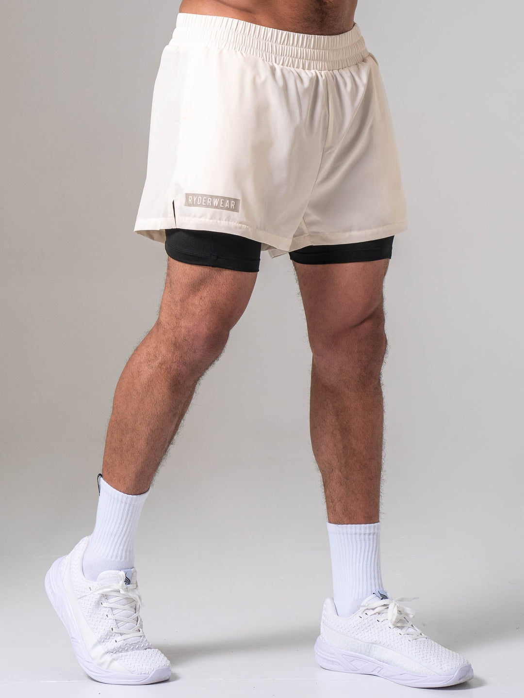 Pursuit 2 In 1 Training Shorts - Chalk Clothing Ryderwear 