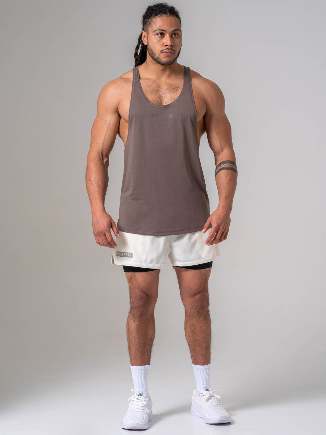 Pursuit 2 In 1 Training Shorts - Chalk Clothing Ryderwear 