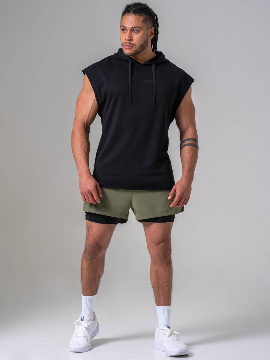 Pursuit 2 In 1 Training Shorts - Khaki Clothing Ryderwear 