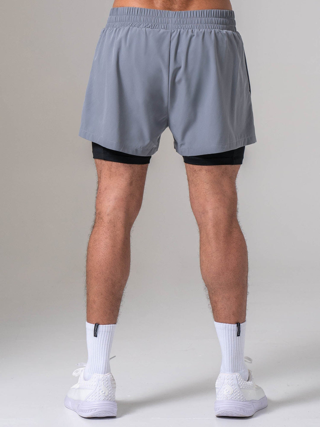 Pursuit 2 In 1 Training Shorts - Steel Blue Clothing Ryderwear 