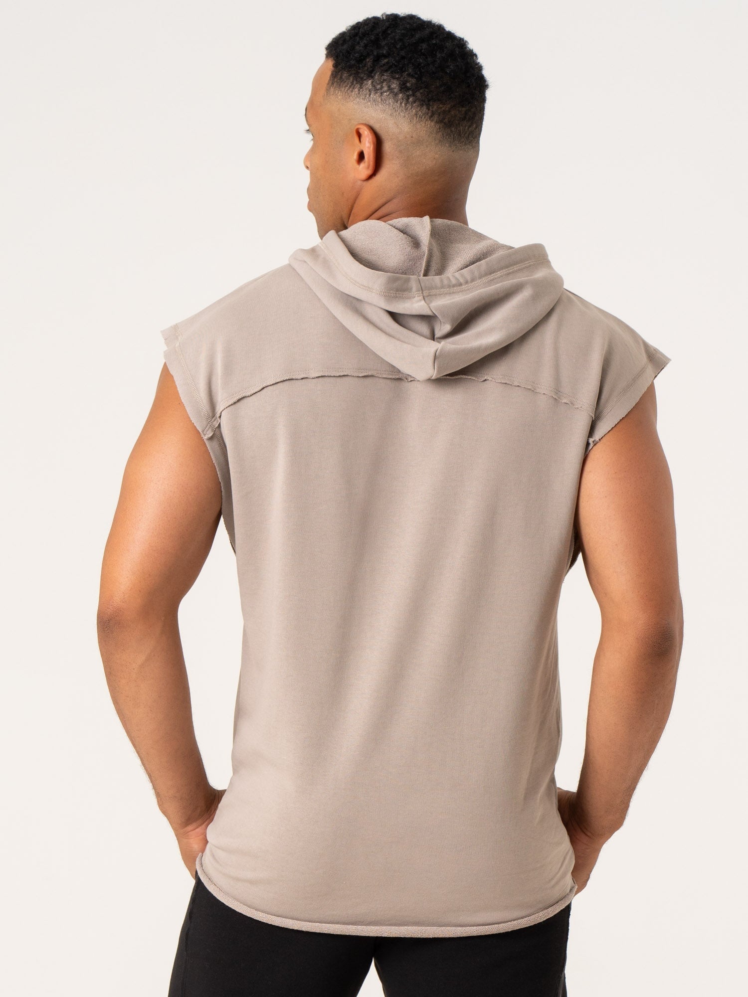Pursuit Fleece Sleeveless Hoodie - Taupe - Ryderwear