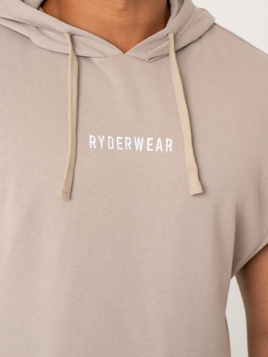Pursuit Fleece Sleeveless Hoodie - Taupe Clothing Ryderwear 