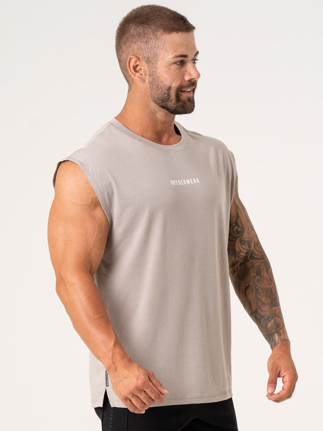 Pursuit Muscle Tank - Taupe Clothing Ryderwear 