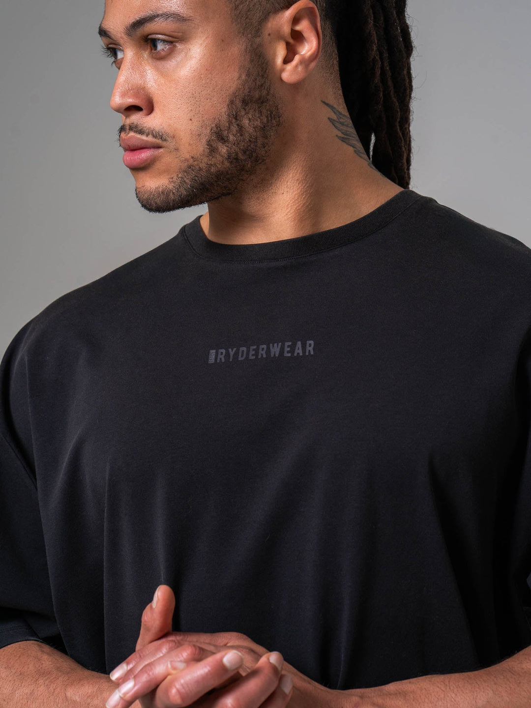 Pursuit Oversized T-shirt - Black Clothing Ryderwear 