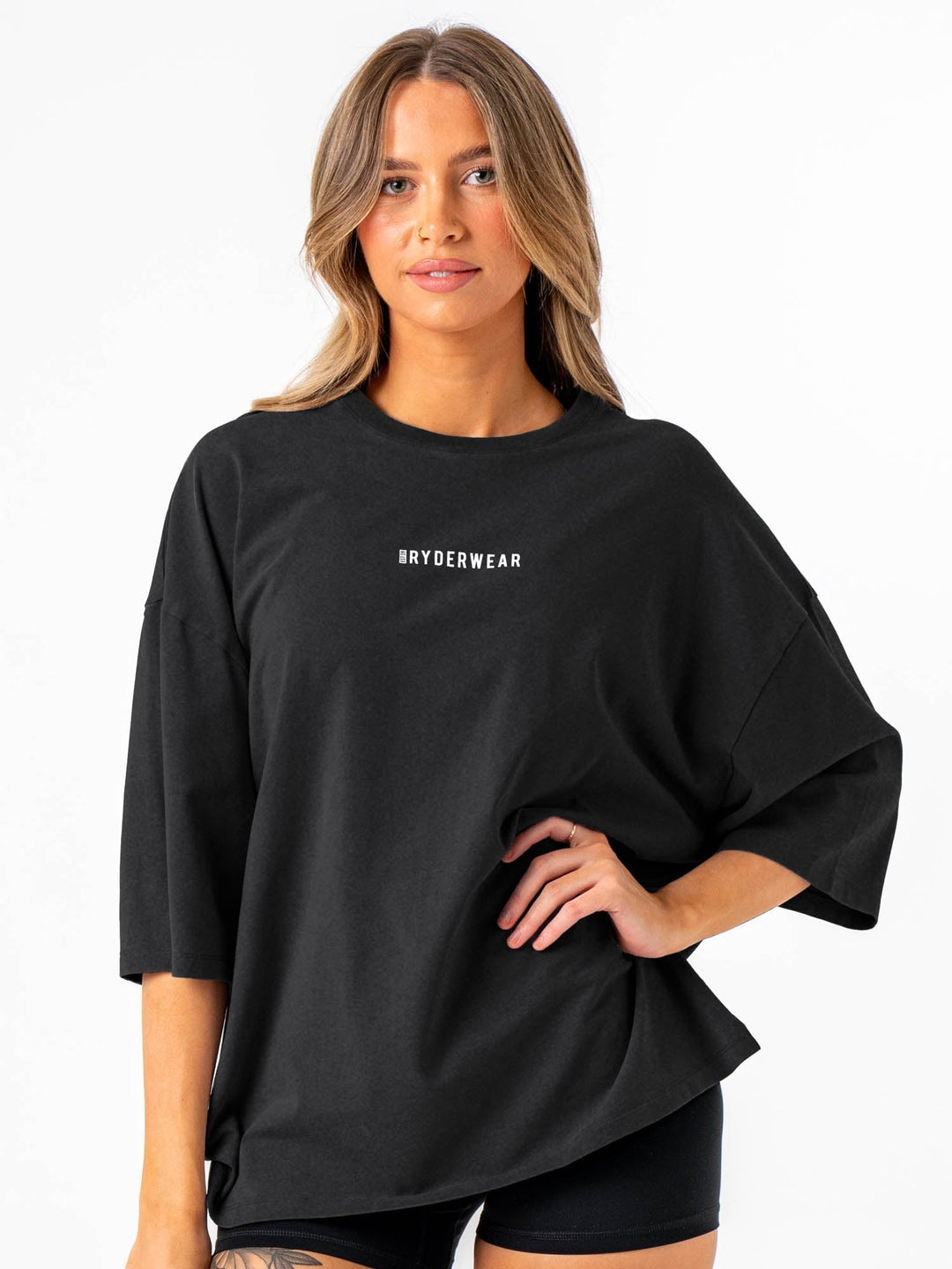 Pursuit Oversized T-Shirt - Black Stonewash Clothing Ryderwear 