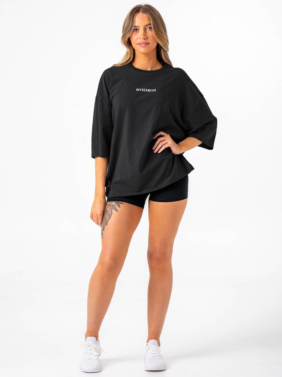 Pursuit Oversized T-Shirt - Black Stonewash Clothing Ryderwear 